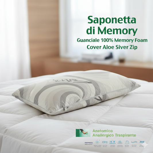 ALOE SILVER MEMORY FOAM SOAP-SHAPED PILLOW H.13