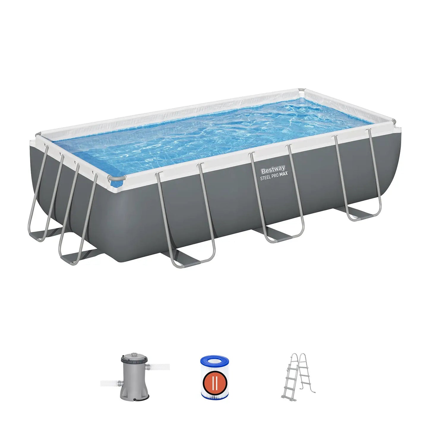 Bestway Piscina fuori terra rettangolare 404x201x100 cm grigio