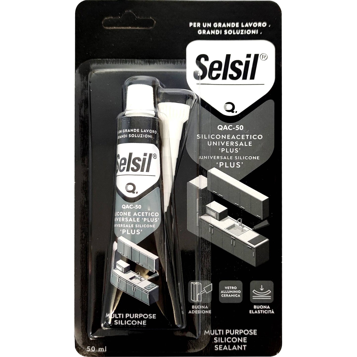 SELSIL SILICONE ACÉTIQUE PLUS SAC-50 TRANSPARENT 50 ML