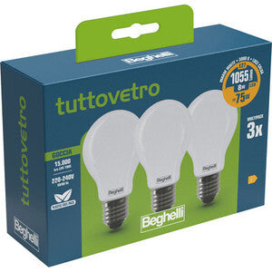 BEGHELLI LED GOUTTE E27 8W 58050 CHAUD 3000K 3 PIÈCES