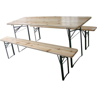 CONJUNTO MESA + BANCOS CERVECERÍA 2 PATAS DOMUS