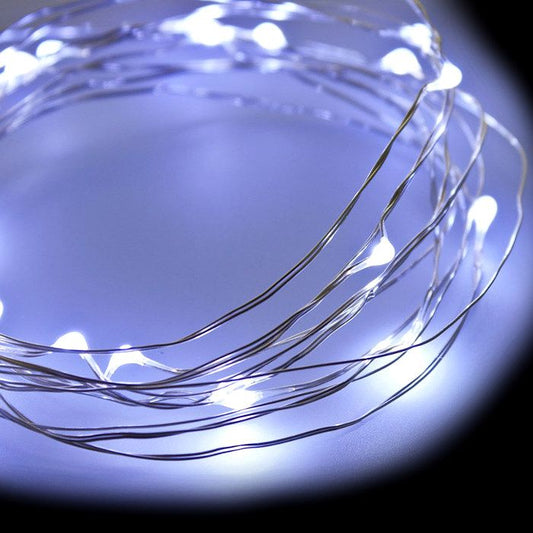 CATENA LUMINOSA A BATTERIA 20 GOCCE LED BIANCO FREDDO