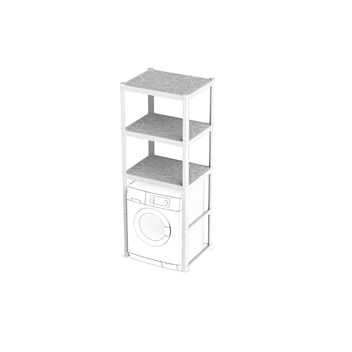 ESTANTERÍA CUBRELAVADORA BLANCA 3 NIVELES 60X75X184 CM