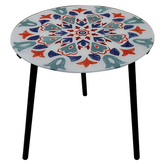TABLE BASSE EN VERRE TREMPÉ Ø40XH40