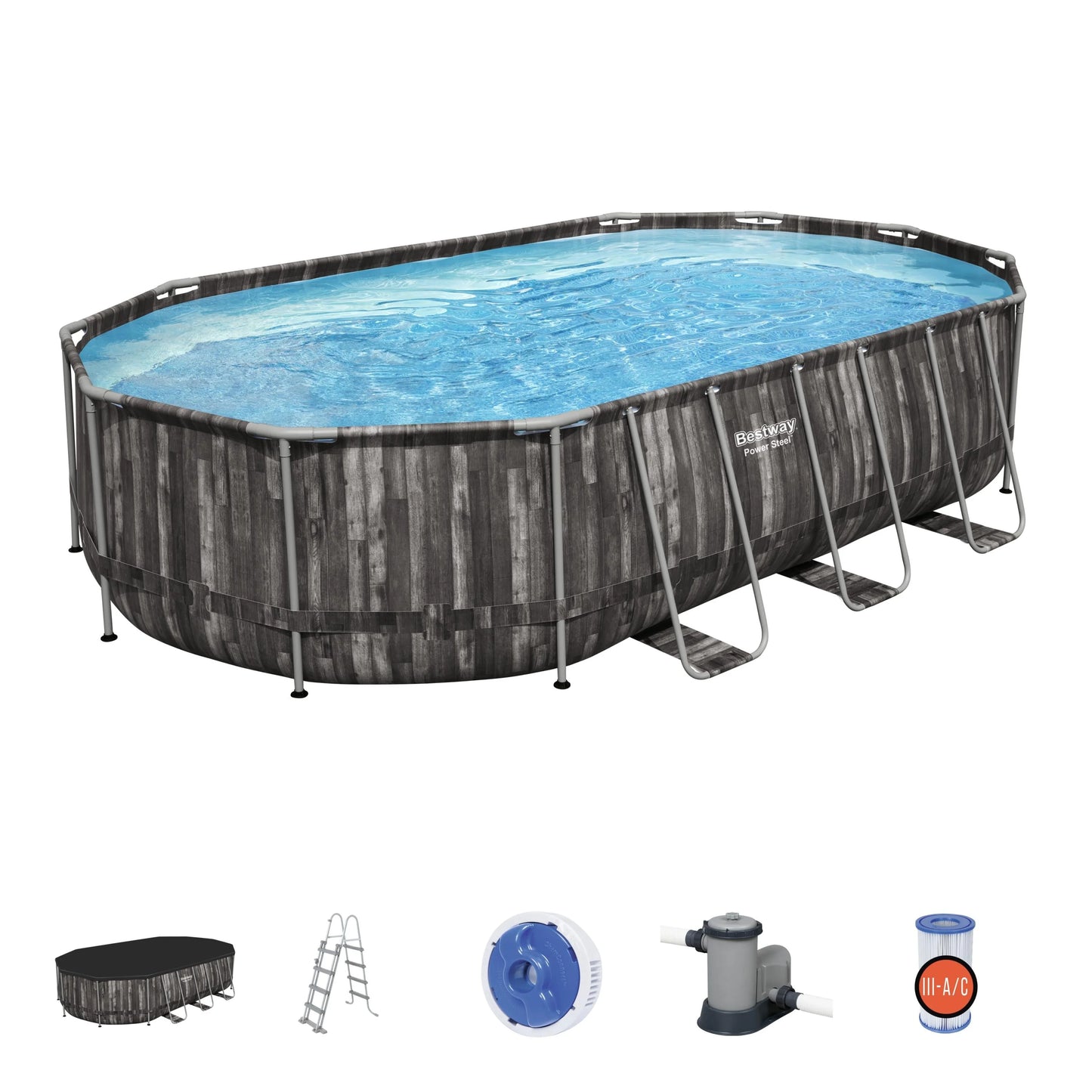 PISCINA STEEL PRO MAX C/TELAIO E ACCES 610X366X122 5611R