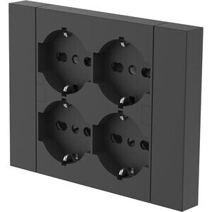 QUADRA recessed power strip, 4 bipolar Schuko sockets (no USB C)