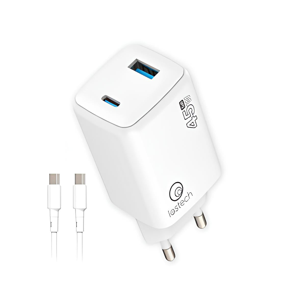 CARICATORE GAN 45W USB-C/USB-A CAVO USB-C/USB-C