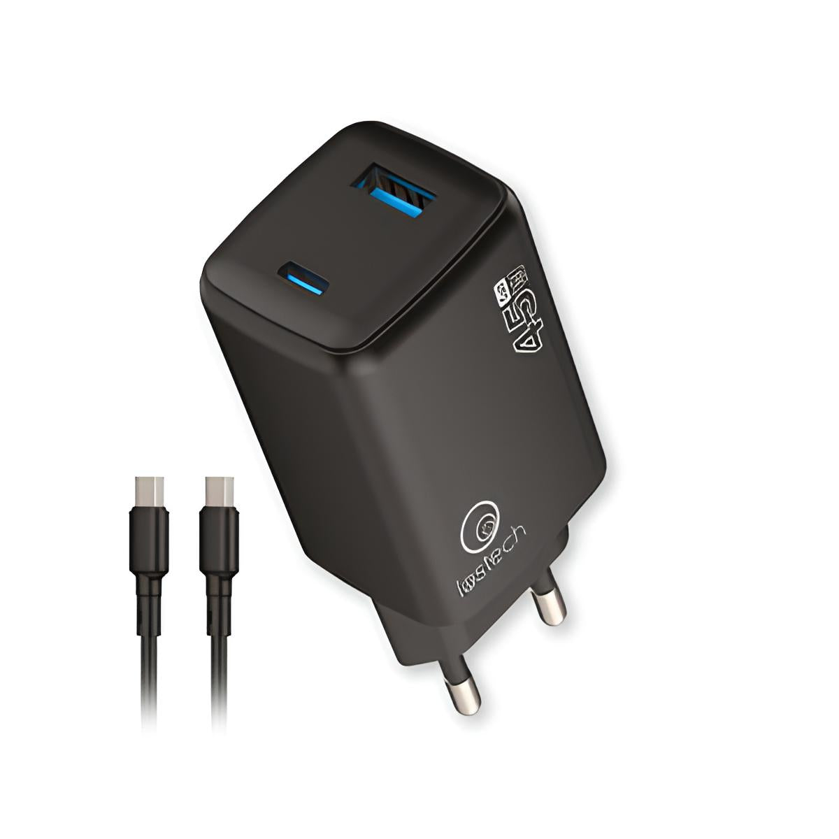 CARICATORE GAN 45W USB-C/USB-A CAVO USB-C/USB-C
