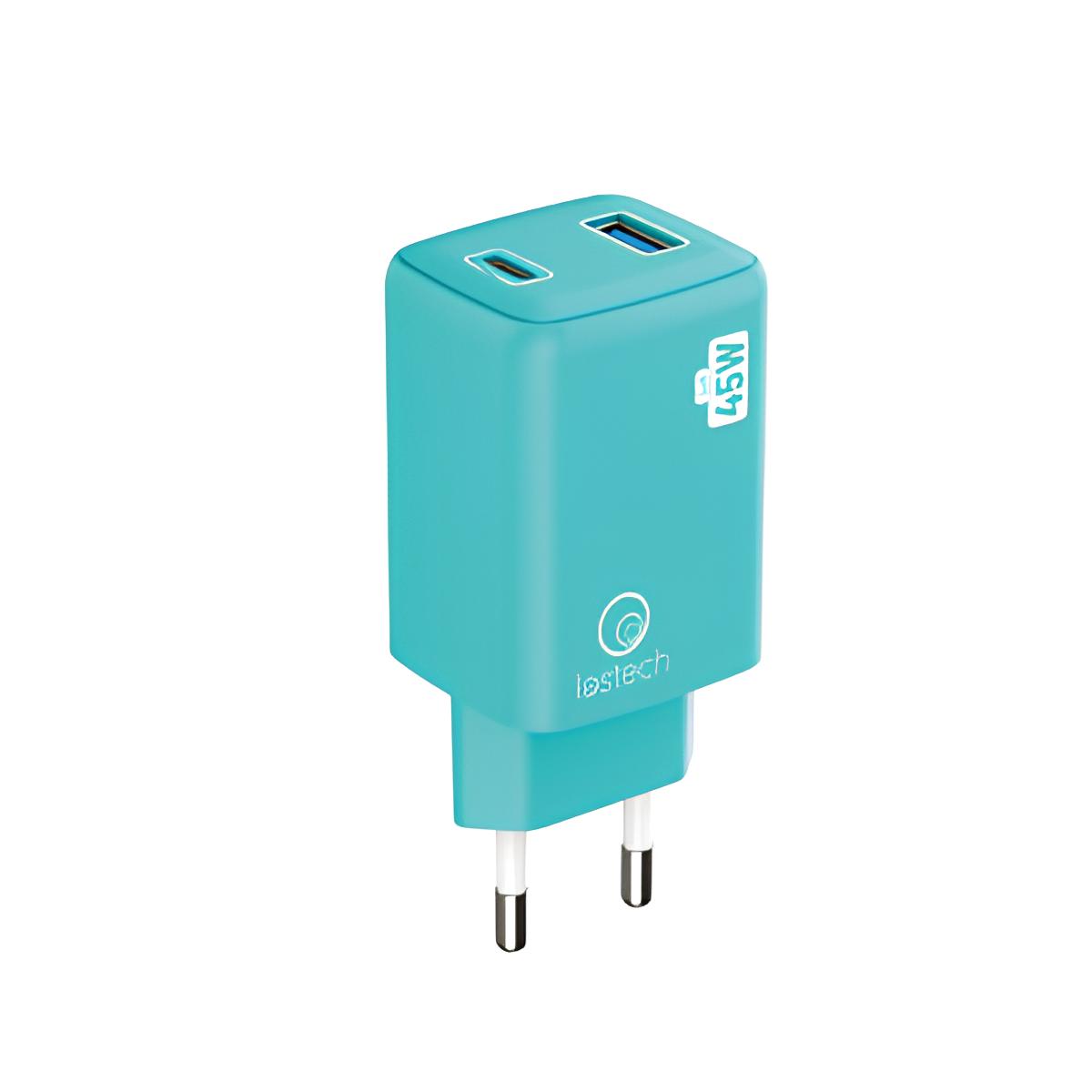 CARICATORE GAN 45W USB-C/USB-A CAVO USB-C/USB-C