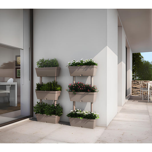 Jardinera múltiple 50x17xH100 cm tórtola
