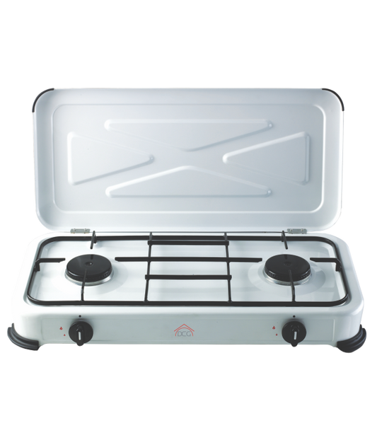 PLAQUE DE CUISSON GAZ 2 FEUX AVEC COUVERCLE 2,6 KW