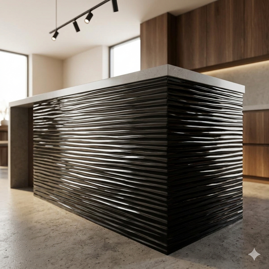 Decorative panel, 60x100 cm, glossy black