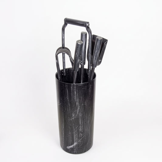 5-PIECE FIREPLACE TOOL SET WITH HOLDER