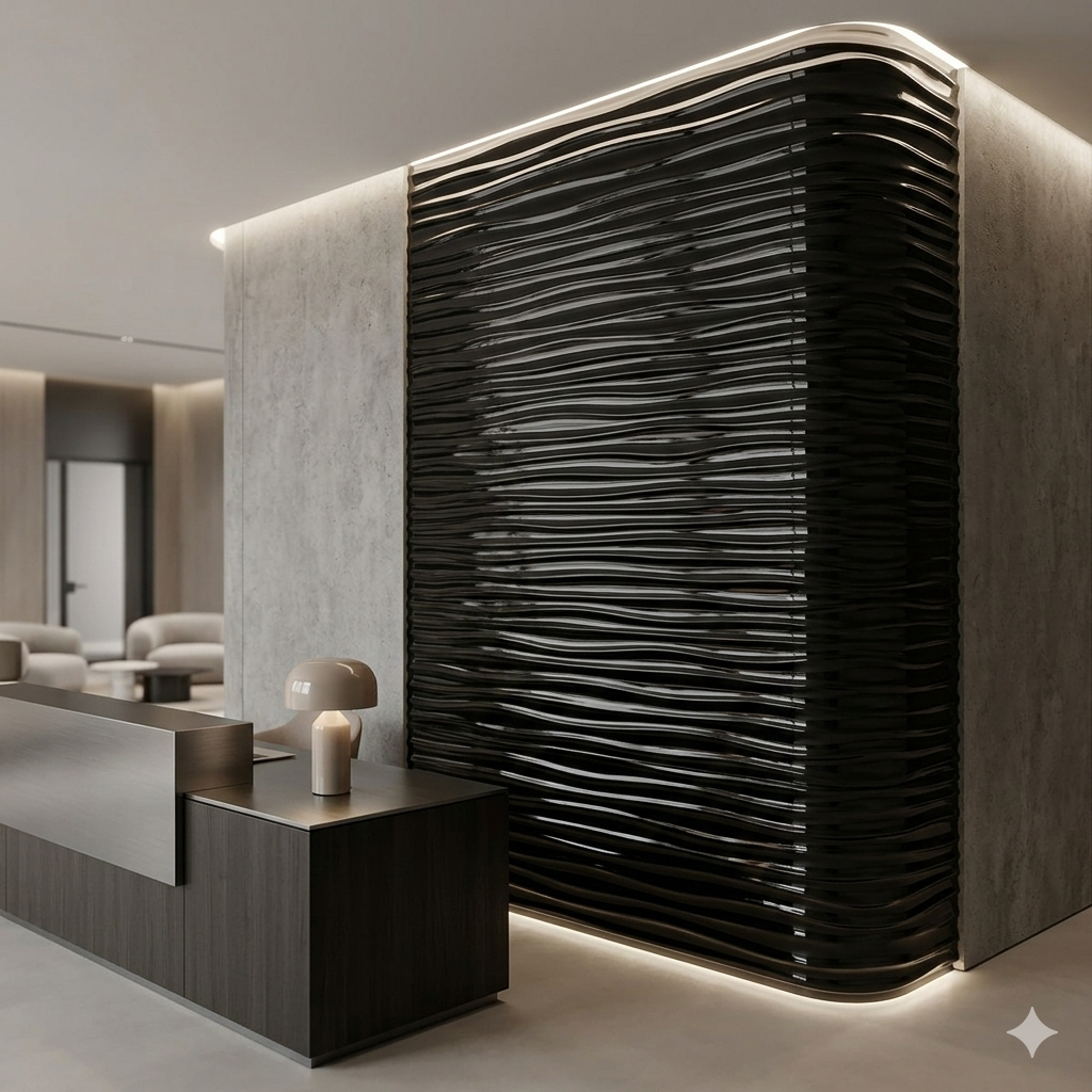 PLANCHA DECORATIVA CM.60X100 NEGRO BRILLANTE