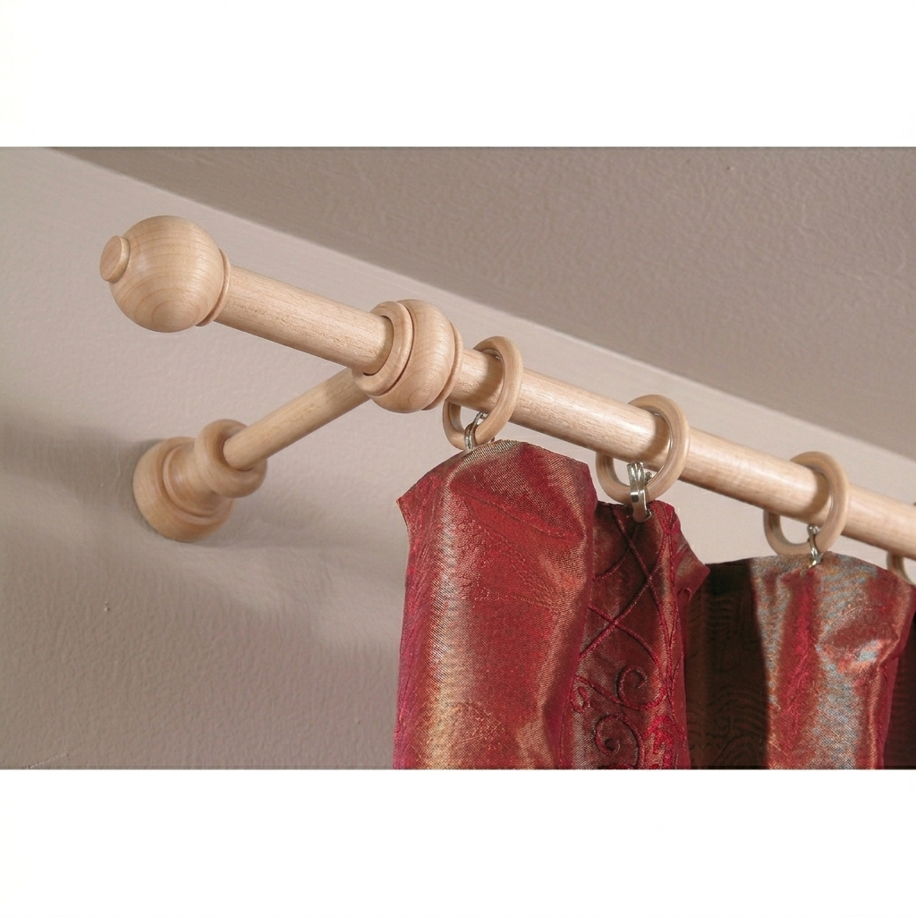 BARRA DE MADERA A PRESIÓN D 23 NATURAL CON SOPORTE