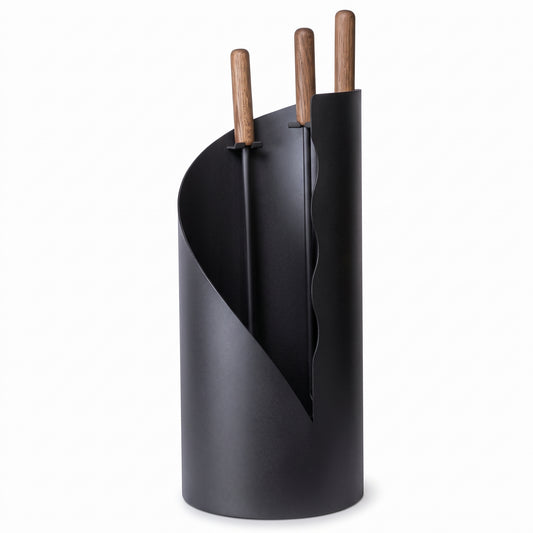 4-PIECE FIREPLACE TOOL SET WITH HOLDER