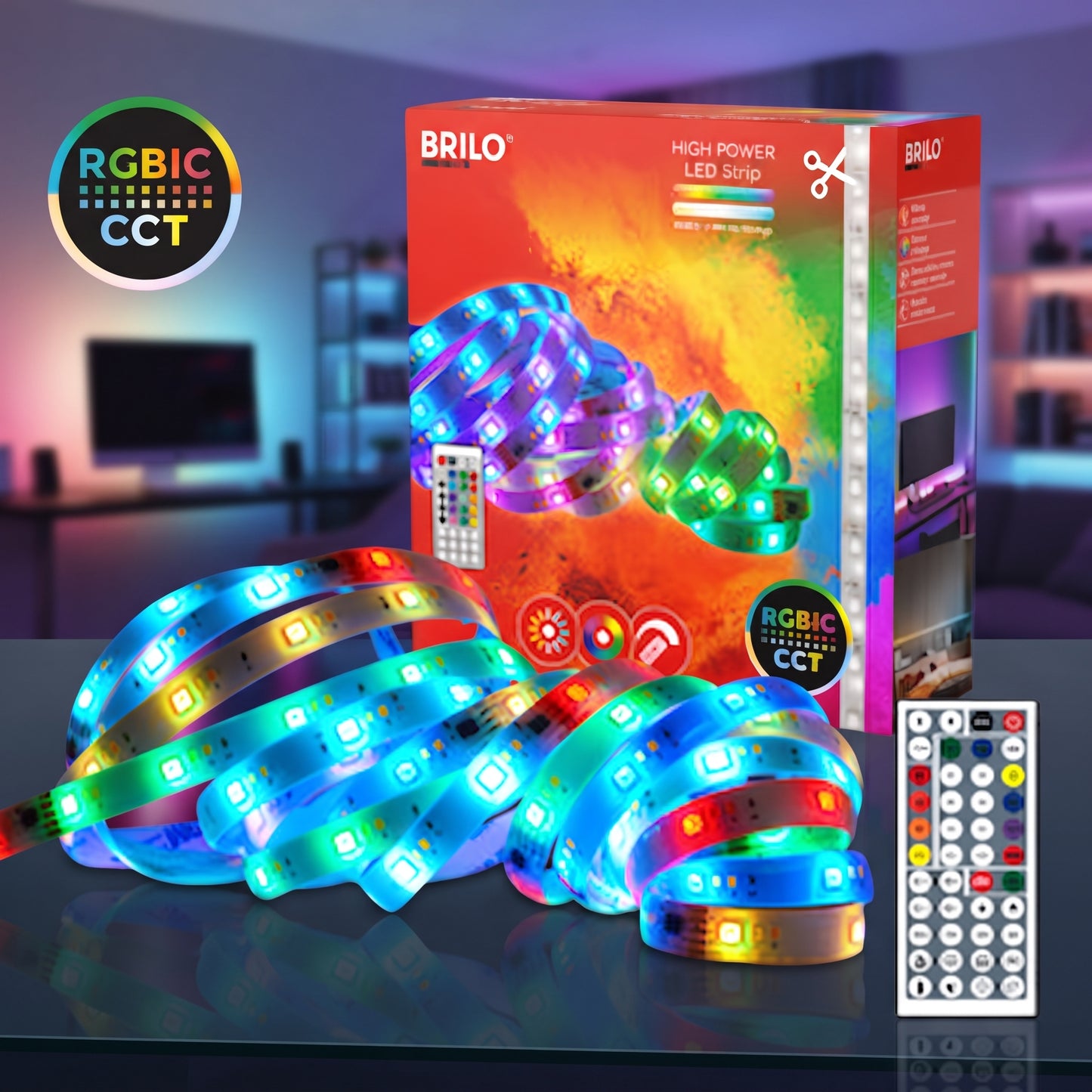 STRISCIA LED FLESS.RGB CCT 24W 1200L BIANCO 5 ML