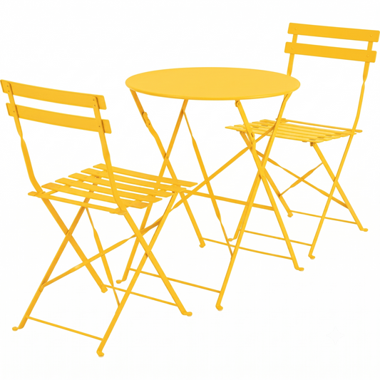 SET BISTROT MARSIGLIA TAVOLO E 2 SEDIE GIALLO
