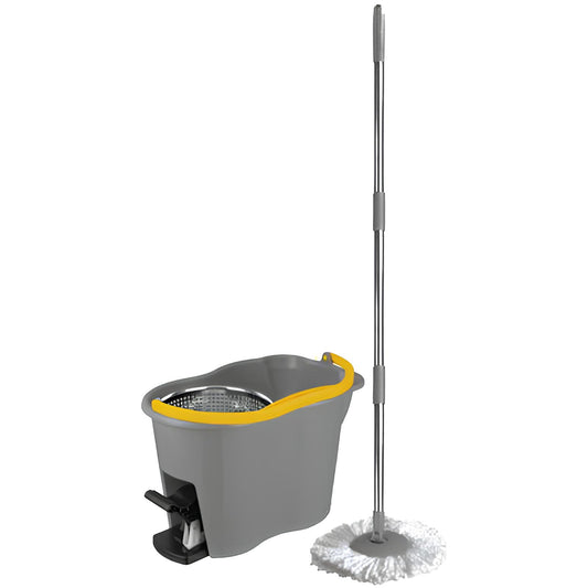 Apex-Schleudermop-Eimer-Set zum Bodenwischen, PP, LT 12 + Mopp + Edelstahlstiel CM 85/115