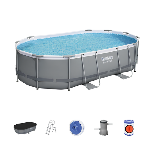 PISCINA STEEL PRO MAX C/TELAIO E POMPA 488X305X107 56448