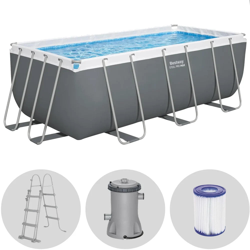 PISCINA POWER STEEL C/TELAIO E ACCESSORI 412X201X122 56457