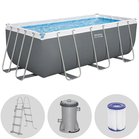 PISCINA POWER STEEL C/TELAIO E ACCESSORI 412X201X122 56457