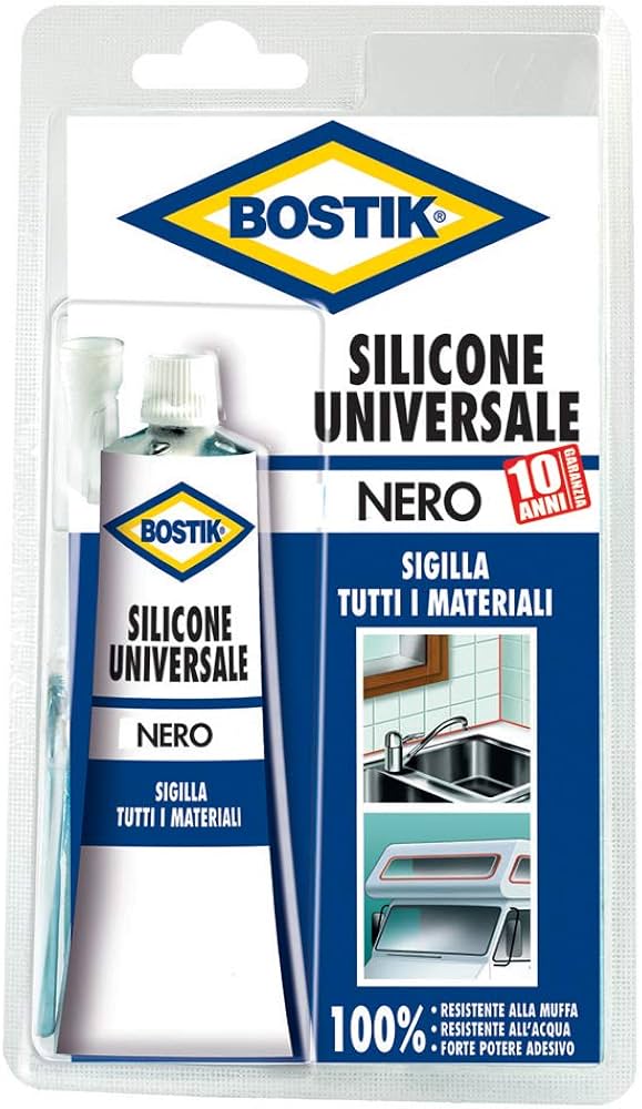 BOSTIK SILICONE UNIVERSALE 60 ML NERO BLISTER