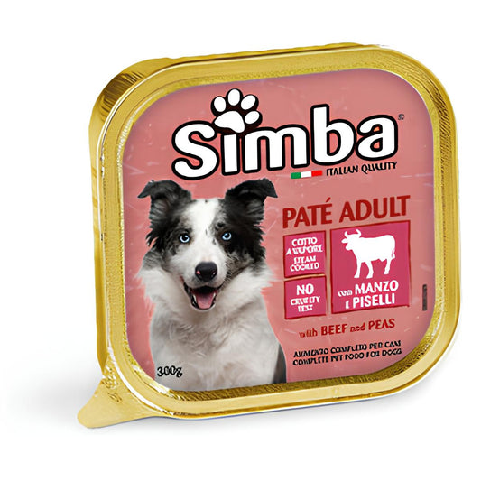 ALIMENTO PARA PERROS MONGE SIMBA (24 UNID.) 150 G PATÉ VSC TERNERA GUISANTES