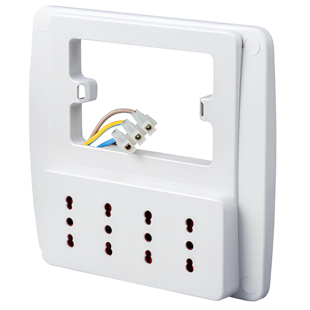BASE MÚLTIPLE DE PARED INTELIGENTE 4 ENCHUFES BIP ROSI 94130