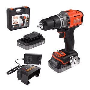 B+D TALADRO C/PERC BCD383D2XK-QW 18V + 2 BATERÍAS Y MALETÍN