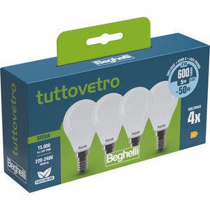 BEGHELLI LED ESFÉRICA E14 5W 58058 FRÍA 6500K SET 4