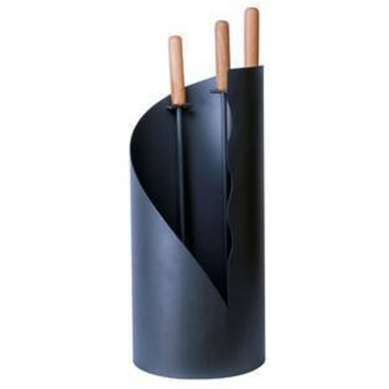 C ENSEMBLE D'ACCESSOIRES DE CHEMINÉE AVEC SUPPORT 4 PCES