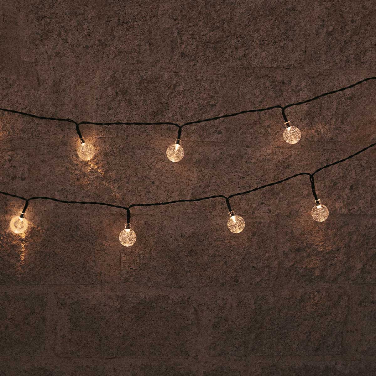GUIRNALDA DE LUCES GRISA GLOSSY SOLAR CREPUSCULAR