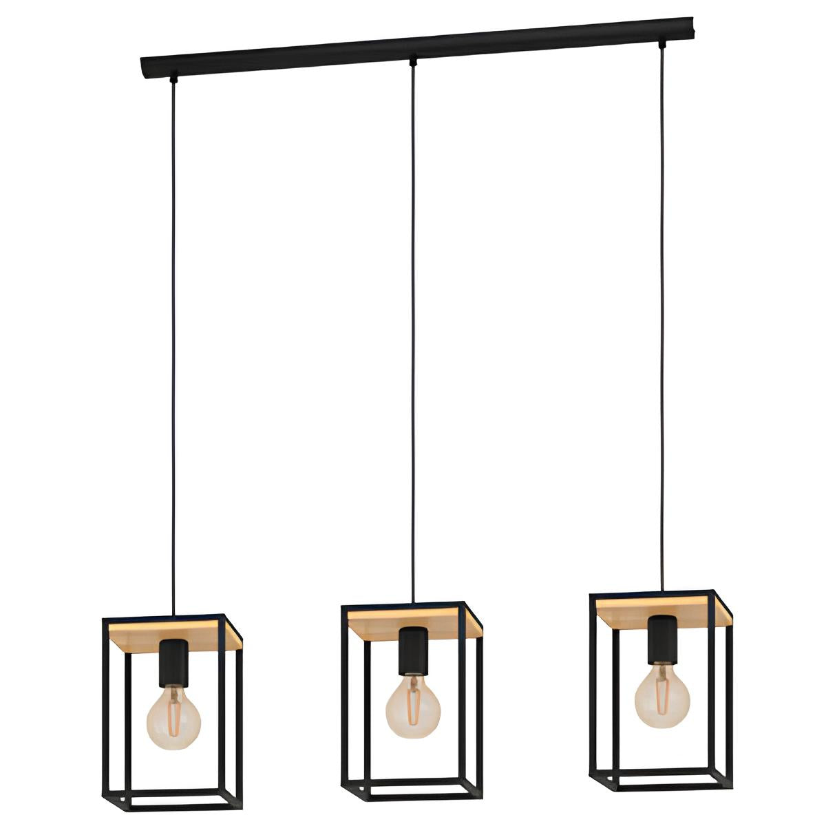 LÁMPARA COLGANTE LIBERTAD 3L METAL/MADERA