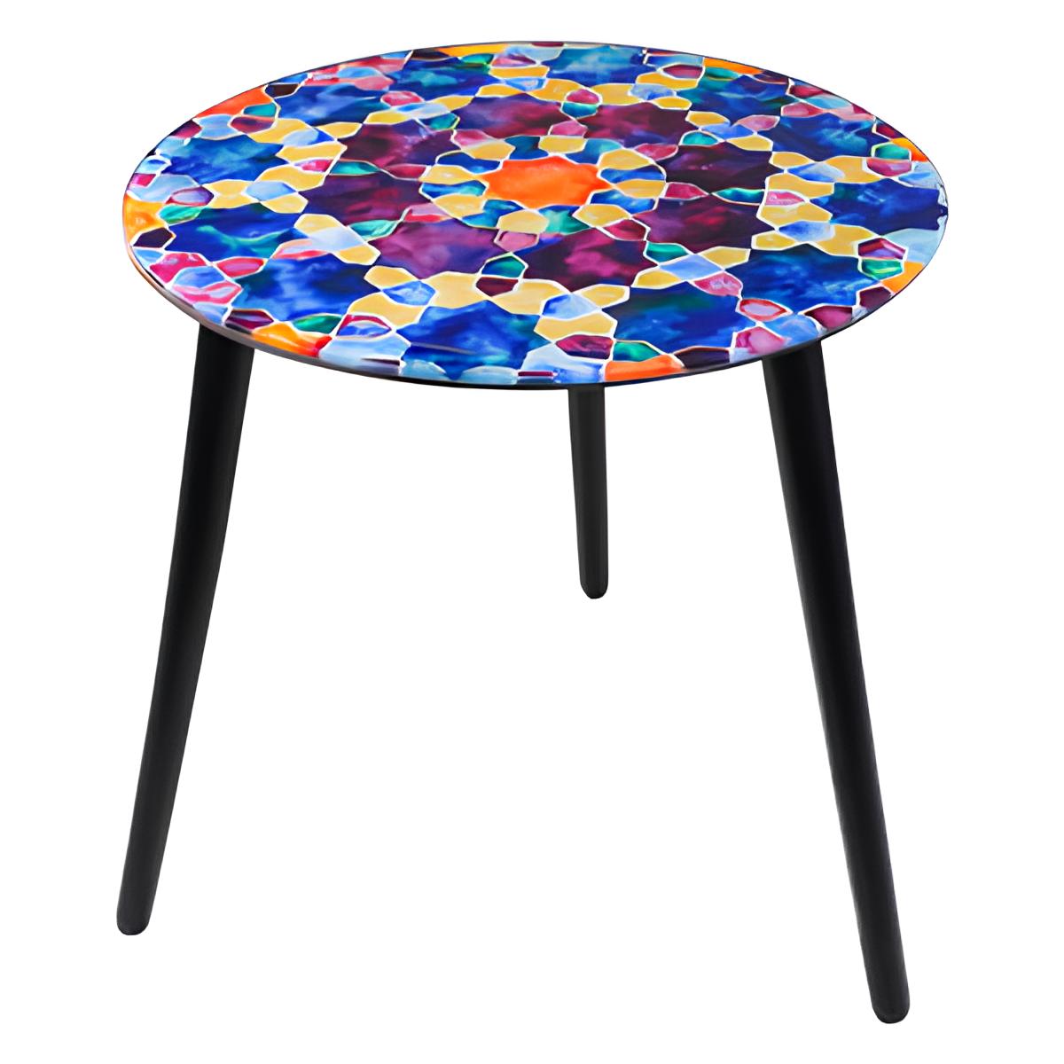 TABLE BASSE EN VERRE TREMPÉ Ø40XH40