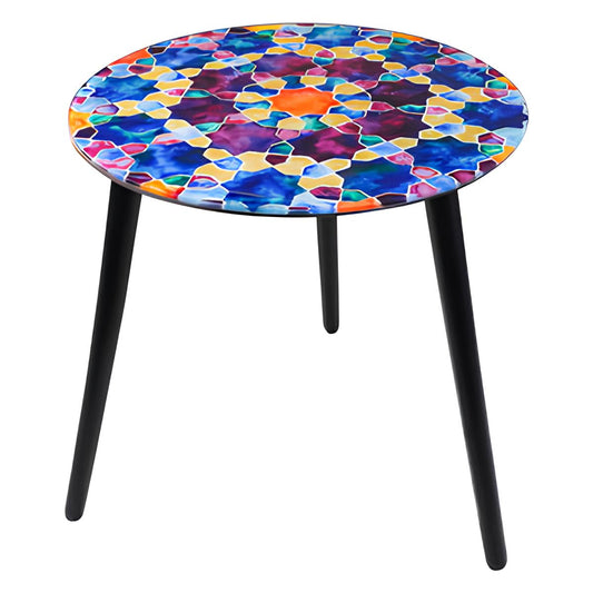 MESA AUXILIAR DE CRISTAL TEMPLADO Ø40XAL40