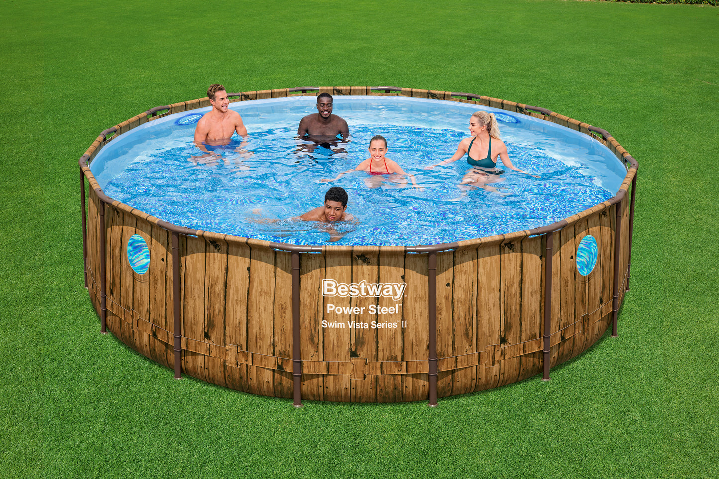 PISCINA POWER STEEL CON TELAIO E ACCESSORI D.488X122 56725