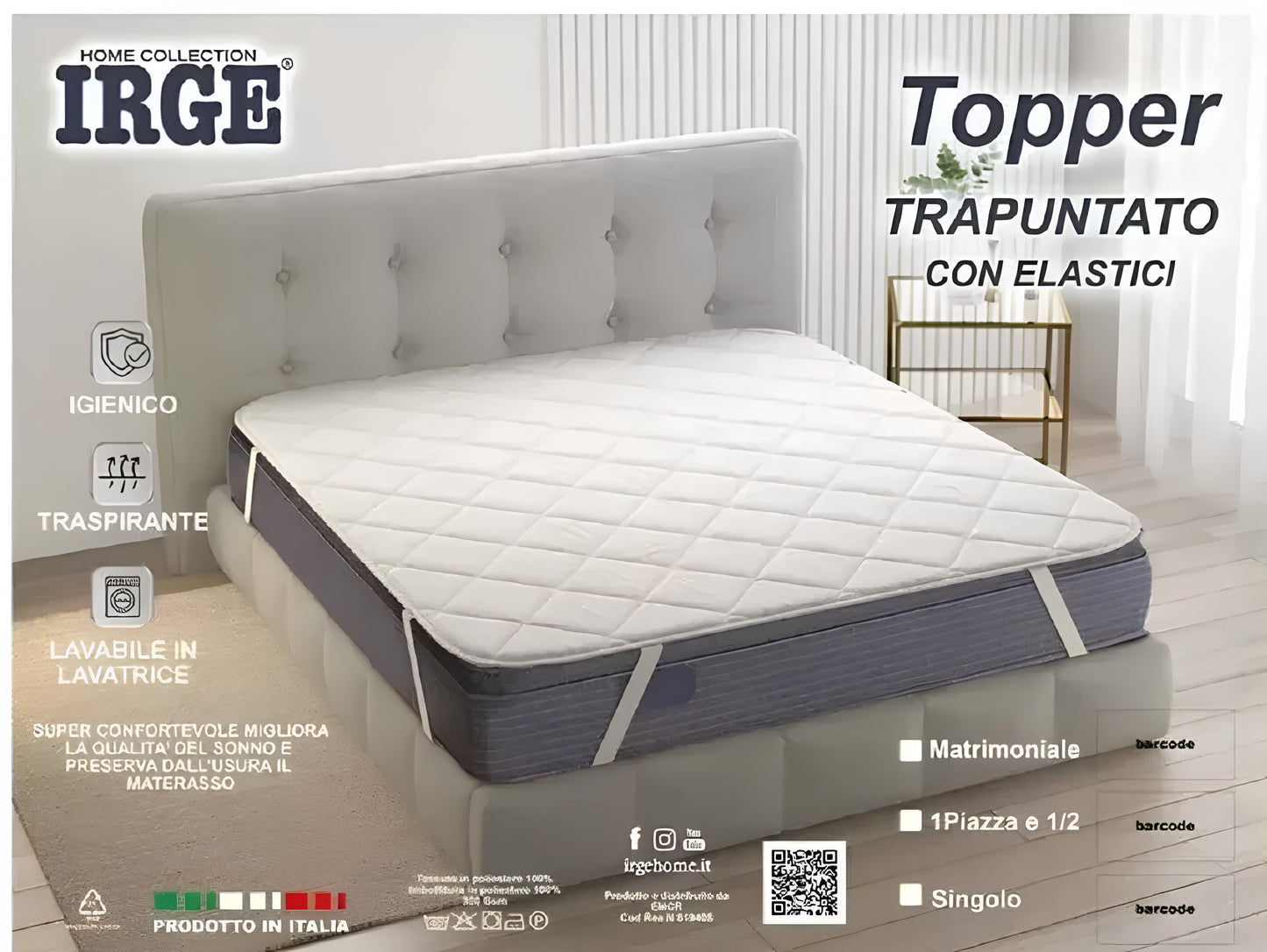 TOPPER ACOLCHADO CON ELÁSTICO IRGE